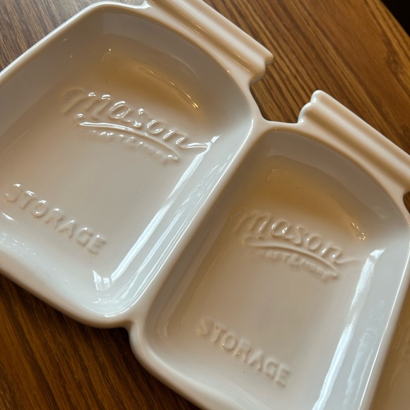 Mason jar - ceramic divided tray - white / measurements in photos - Picture 2 of 9